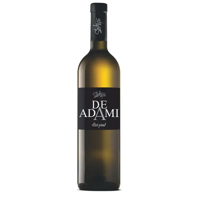 Sivi pinot De Adami – suho belo vino iz Vipavske doline v elegantni steklenici